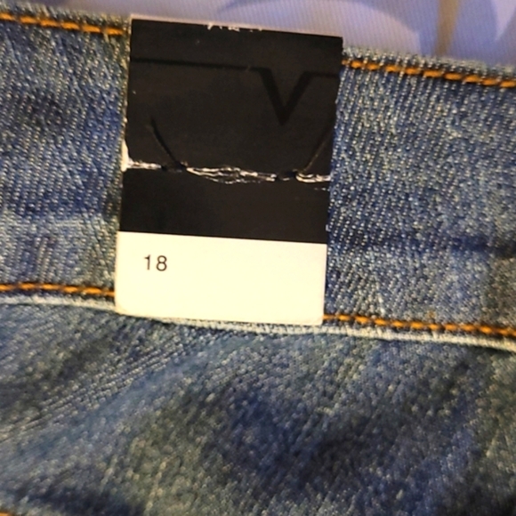 Venzia Blue Jeans Stretch Flare Plus High Rise Long NEW 5 pocket sz 18 NWT - Picture 7 of 7